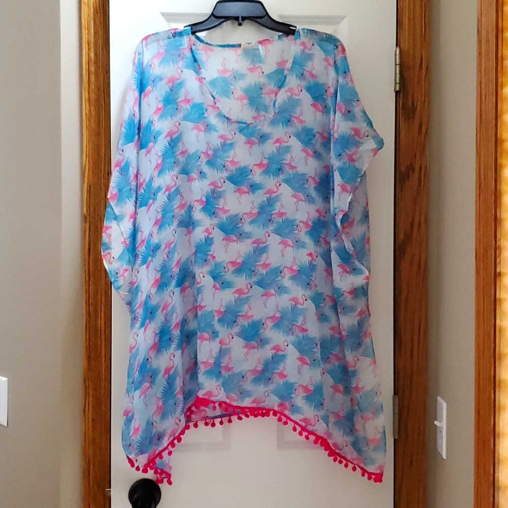 Flamingo swim suit cover up